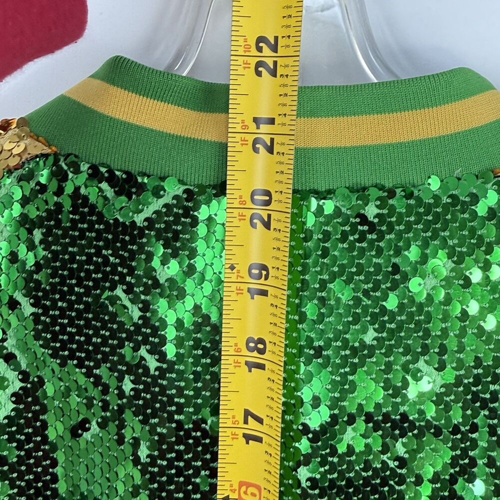 Daisy Green And Gold Sequin Jacket Size 2X - Picture 12 of 15